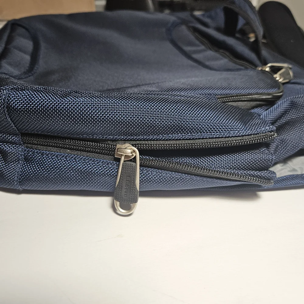 L.L. Bean Navy Messenger Bag. Crossbody Or Backpack. Muti Pockets Heavy Duty